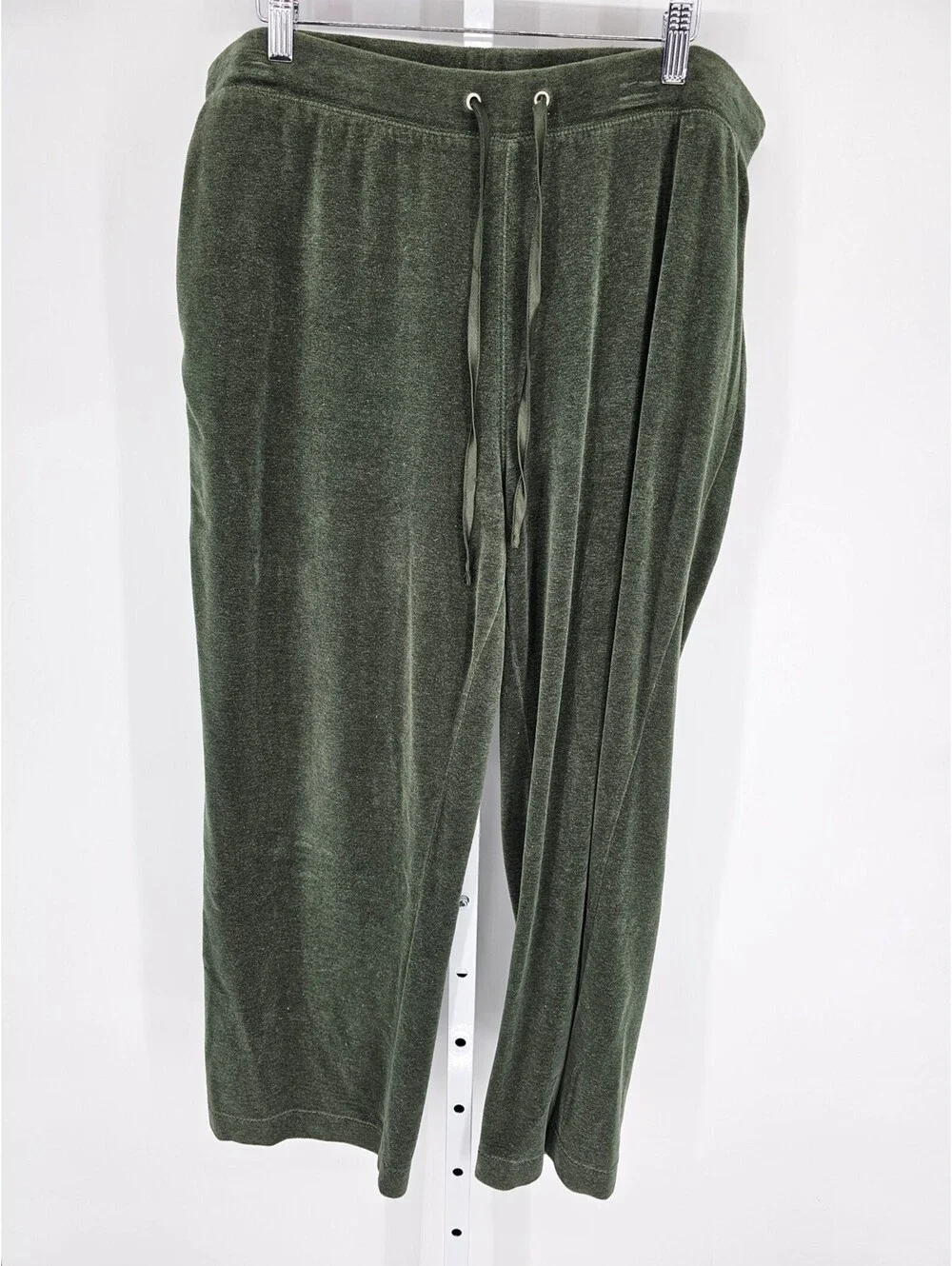 NYL New York Laundry Womens Sz XL Pull On Velour Sweatpants Pants Green Velvet